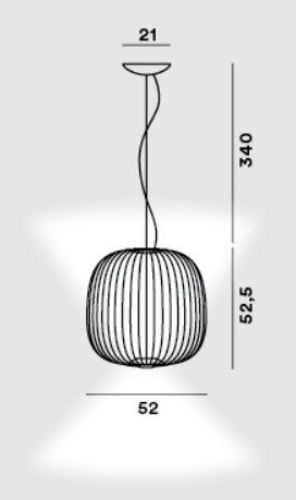 Foscarini Spokes 2 Pendel LED My Light H: 52,5 cm - Sortiert