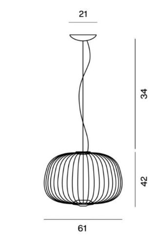 Foscarini Spokes 3 Pendel LED My Light H: 42 cm - Kobber