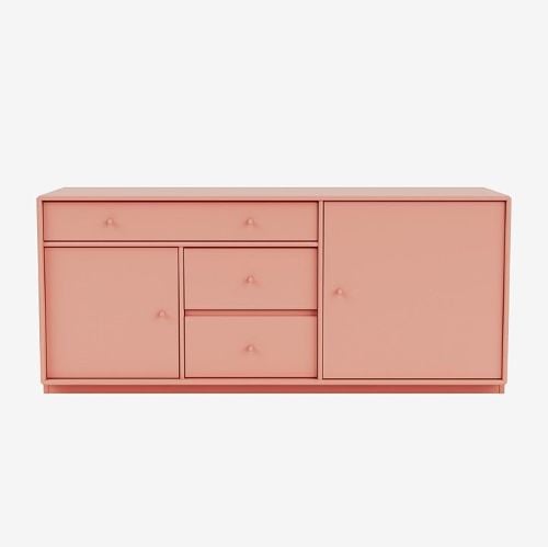 Montana Mega 200802 Beistelltisch mit Sockel 3 cm 115,2x38 cm - 151 Rhabarber