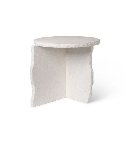 Ferm Living Mineral Sculptural Table Ø: 52 cm - White Bianco Curia Marble
