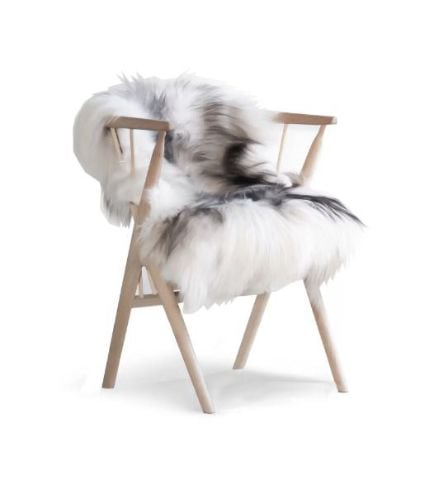Sibast Icelandic Sheepskin 110-130x61-80 cm - Naturligt Hvide og Sorte Nuancer