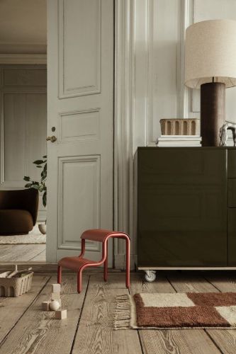 Ferm Living Mara geknoteter Teppich S 80x120 cm - Ziegelstein/Gebrochenes Weiß