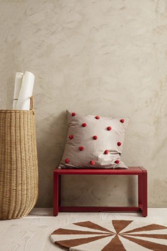 Ferm Living Arch Tufted Rug S Ø: 70 cm – Ziegelstein/Gebrochenes Weiß