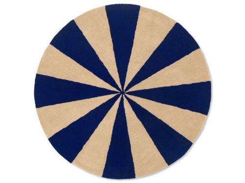 Ferm Living Arch Tufted Rug L Ø: 130 cm - Bright Blue/Off-White