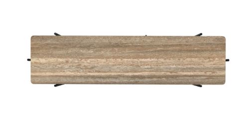 GUBI TS Konsole 2 Racks 120x30x72 cm - Schwarze Basis/Travertin in warmem Taupe