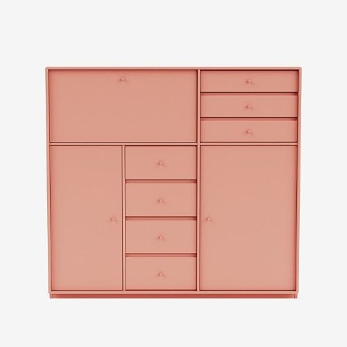 Montana Mega 201802 Beistelltisch mit Sockel 3 cm 115,2x38 cm - 151 Rhabarber