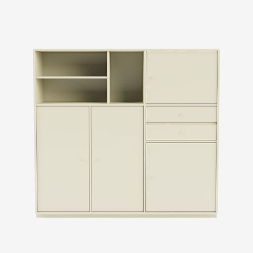 Montana Mega 201803 Beistelltisch mit Sockel 3 cm 115,2x38 cm - 150 Vanille