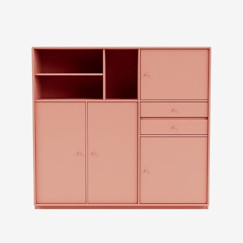 Montana Mega 201803 Beistelltisch mit Sockel 3 cm 115,2x38 cm - 151 Rhabarber