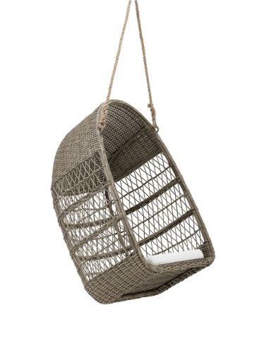 Sika-Design Evelyn Exterior Hængestol inkl. Hynde H: 113 cm - Antique Grey/CY101 Hvid