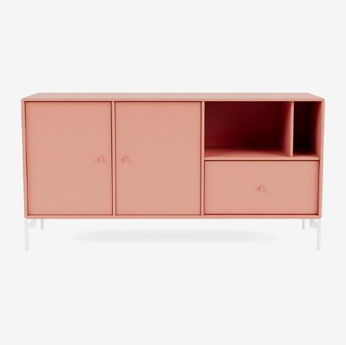 Montana Mega 200803 Beistelltisch mit Beinen 115,2x38 cm - 151 Rhabarber / Schnee