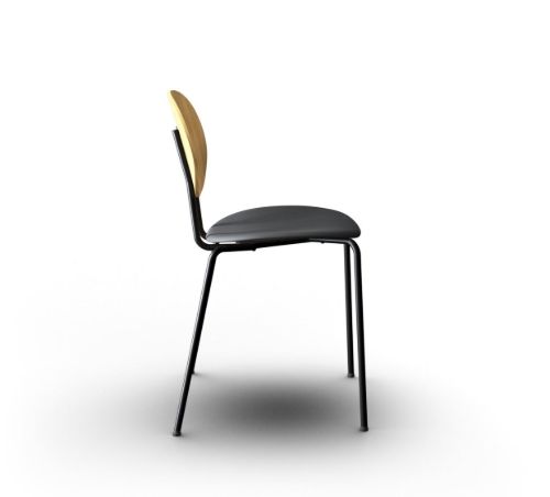 Sibast Furniture Piet Hein Stuhl SH: 45 cm – Öleiche/Nevada Schwarz