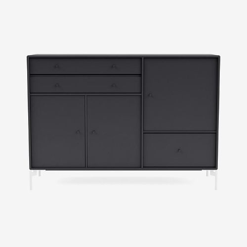 Montana Mega 201202 Beistelltisch mit Beinen 115,2x38 cm - 04 Anthrazit / Schnee