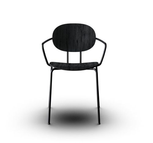 Sibast Furniture Piet Hein Chair w. Armrest SH: 45 cm - Black Oak