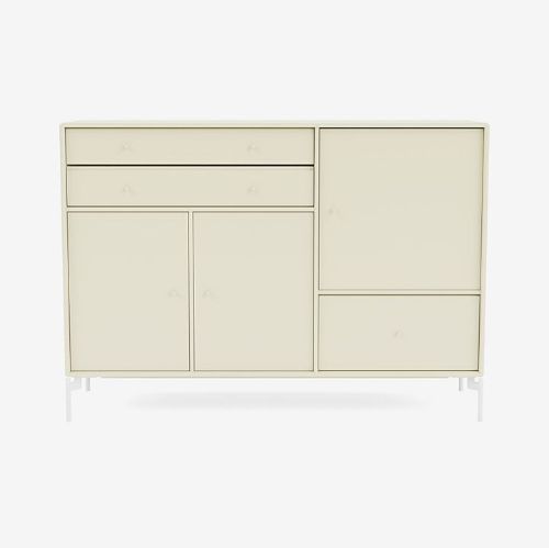 Montana Mega 201202 Beistelltisch mit Beinen 115,2x38 cm - 150 Vanille / Schnee