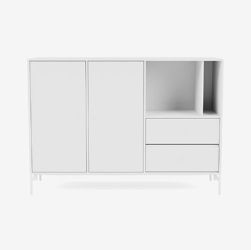 Montana Mega 201203 Beistelltisch mit Beinen 115,2x38 cm - 101 NewWhite / Snow