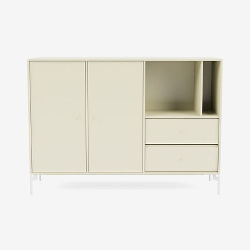 Montana Mega 201203 Beistelltisch mit Beinen 115,2x38 cm - 150 Vanille / Schnee