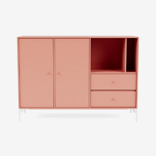 Montana Mega 201203 Beistelltisch mit Beinen 115,2x38 cm - 151 Rhabarber / Schnee