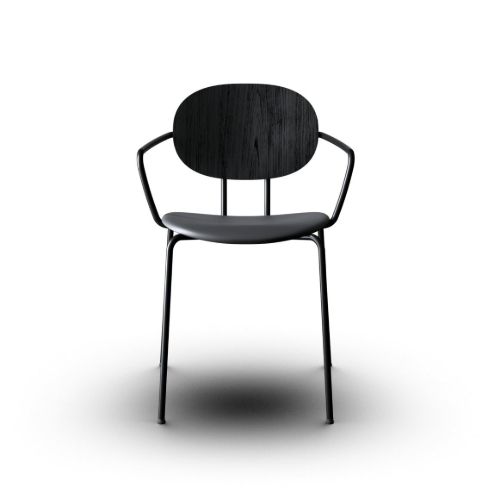 Sibast Furniture Piet Hein Chair w. Armrest SH: 45 cm - Black Oak/Black Solid