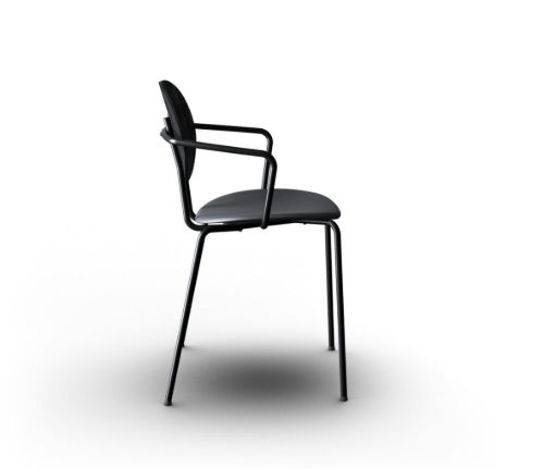 Sibast Furniture Piet Hein Stuhl m. Armlehnenhöhe: 45 cm – Schwarze Eiche/Schwarz massiv