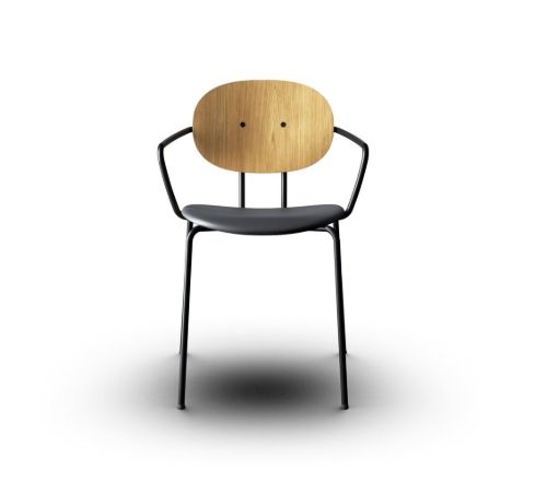 Sibast Furniture Piet Hein Chair w. Armrest SH: 45 cm - Oil Oak/Solid Black