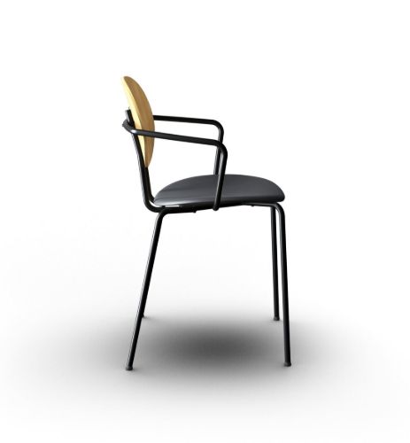 Sibast Furniture Piet Hein Stuhl m. Armlehnenhöhe: 45 cm – Öleiche/Massivschwarz