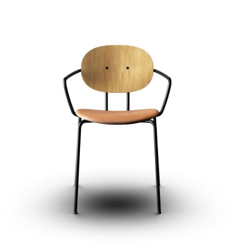 Sibast Furniture Piet Hein Chair w. Armrest SH: 45 cm - Oil Oak/Ultra Brandy