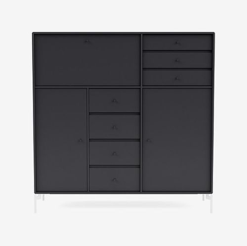 Montana Mega 201802 Beistelltisch mit Beinen 115,2x38 cm - 04 Anthrazit / Schnee