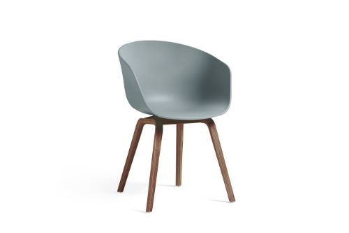 HAY AAC 22 About A Chair SH: 46 cm - Lacquered Walnut/Dusty Blue