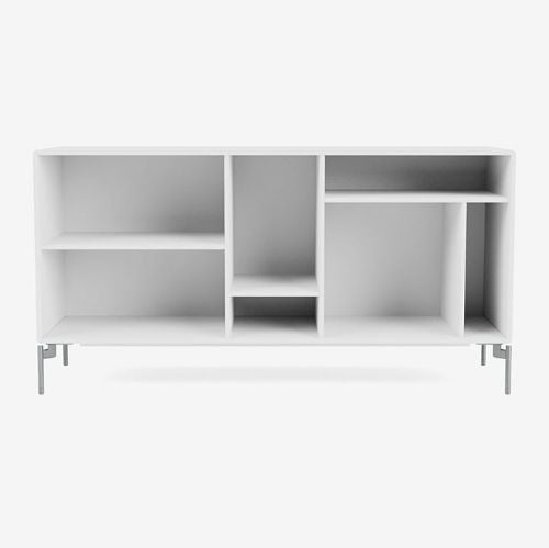 Montana Mega 200801 Beistelltisch mit Beinen 115,2x38 cm - 101 NeuWeiß / Mattchrom