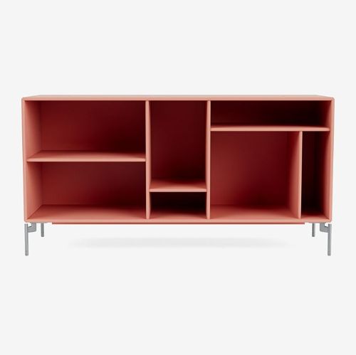 Montana Mega 200801 Beistelltisch mit Beinen 115,2x38 cm - 151 Rhabarber / Mattchrom