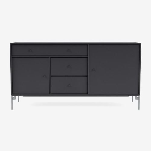 Montana Mega 200802 Beistelltisch mit Beinen 115,2x38 cm - 04 Anthrazit / Mattchrom