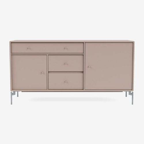 Montana Mega 200802 Beistelltisch mit Beinen 115,2x38 cm - 137 Pilz / Mattchrom