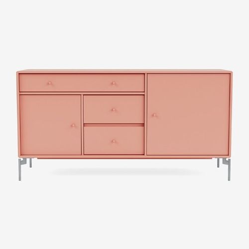 Montana Mega 200802 Beistelltisch mit Beinen 115,2x38 cm - 151 Rhabarber / Mattchrom