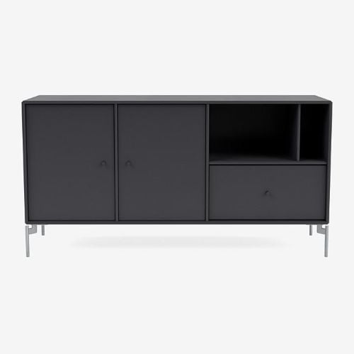 Montana Mega 200803 Beistelltisch mit Beinen 115,2x38 cm - 04 Anthrazit / Mattchrom