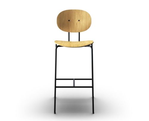 Sibast Furniture Piet Hein Bar Chair SH: 75 cm Black - Oiled Oak