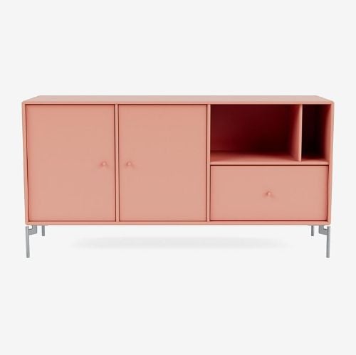 Montana Mega 200803 Beistelltisch mit Beinen 115,2x38 cm - 151 Rhabarber / Mattchrom