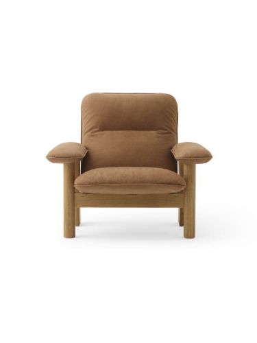 Audo Copenhagen Brasilia Lounge Chair SH: 39 cm - Natural Oak/Dunes Cognac 21004