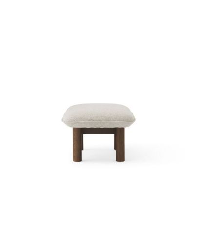 Audo Copenhagen Brasilia Ottoman H: 40 cm – Dunkel gebeizte Eiche/Moos