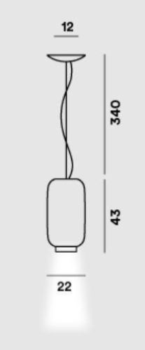 Foscarini Chouchin 3 Pendelleuchte LED H: 43 cm - Grau