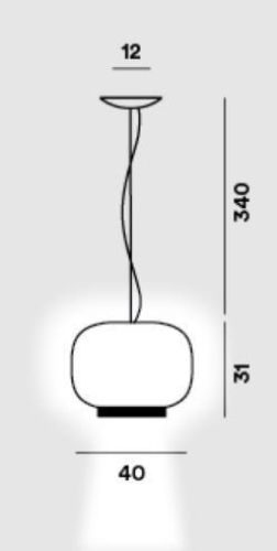 Foscarini Chouchin 1 Reverse Pendelleuchte LED H: 31 cm - Weiß/Orange
