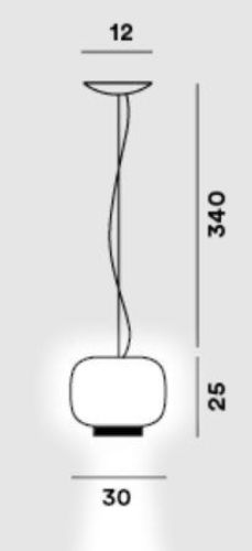 Foscarini Chouchin 3 Reverse Pendelleuchte LED H: 25 cm - Weiß/Grau
