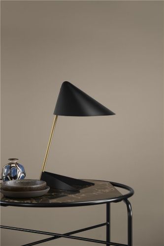 Warm Nordic Ambience Tischlampe H: 43 cm – Schwarz Noir/Massives Messing