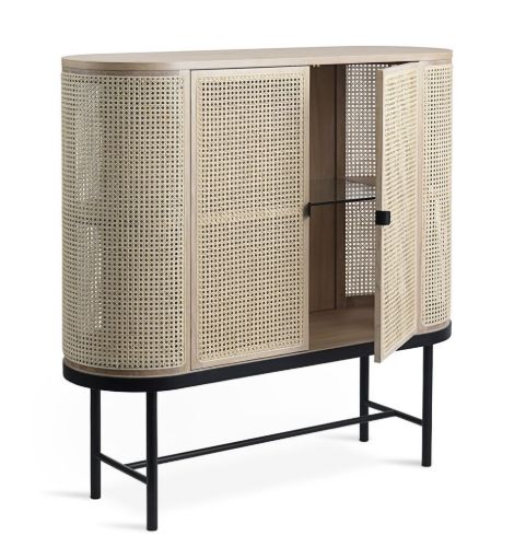 Warm Nordic Be My Guest Skænk 43x130 cm - Geölte Eiche/Französisches Rohrgeflecht