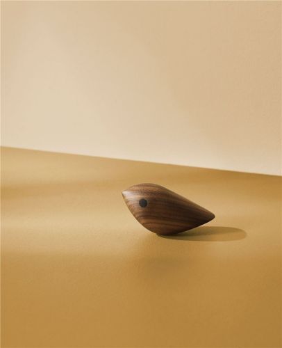 Warmer nordischer Wirbelvogel, mittelgroß, 4,2 x 8,8 cm – Walnuss