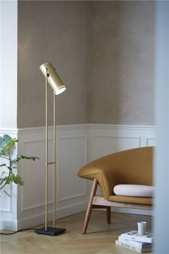 Warme nordische Posaunen-Stehlampe H: 80 cm – Messing