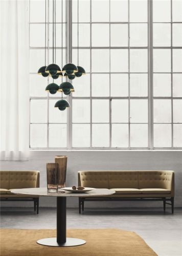 &Tradition In Between SK20 Esstisch Ø: 150 cm – Nero Marquina Marmor/Bronziert