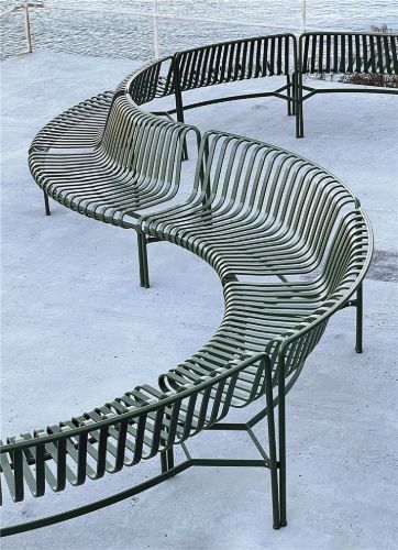 HAY Palissade Park Dining Bench Out / Add On / 1 Stk. L: 146 cm – Oliv