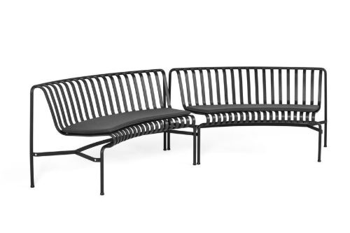 HAY Palissade Park Esszimmerbankkissen / In-In / 2er-Set L: 100 cm - Anthrazit