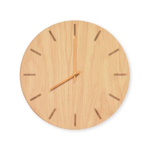 Hemverk Vægur Ø: 28 cm – Light Oak/Gold
