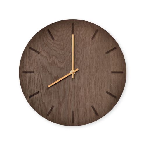 Hemverk Vægur Ø: 28 cm – Dark Oak/Gold